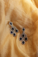 Navy Blue Diamond Chandelier Earrings