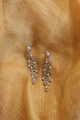 AD Pearl Sleek Leaf Earrings