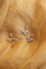 AD Tri Leaf Up-Down Earrings