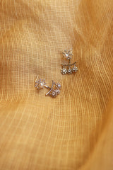 AD Silver Flakes Up-Down Earrings