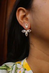 AD Tri Leaf Up-Down Earrings