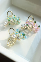 Tri Flower Pearls Claw Clip