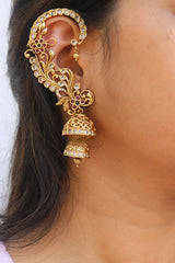 Matte Peacock Full Ear cuff Jhumka