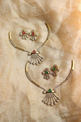 Delicate AD Stones Pankhi Hasli Set