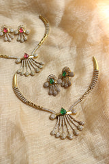 Delicate AD Stones Pankhi Hasli Set