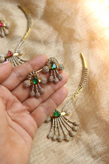 Delicate AD Stones Pankhi Hasli Set