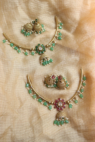 Victorian Tilak Jhumka Hasli Set