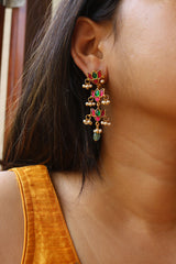 Lotus Multi Step Jadau Earrings