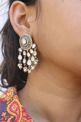 Dull Gold Polki chime Earrings