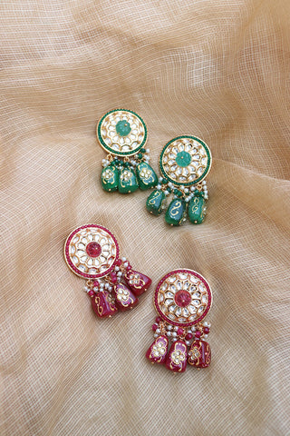 Kundan Bead Drop Earrings