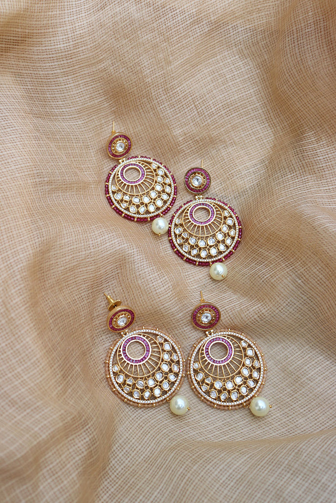 Round Shape Kundan Earrings Gender: Women at Best Price in Chandigarh |  Vinayak Jewellery