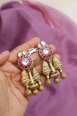 92.5 Silver Kundan Fusion Earrings