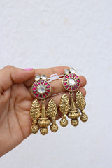 92.5 Silver Kundan Fusion Earrings