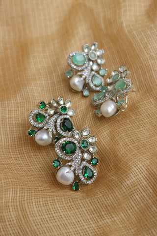 Kundan AD Oval Baroque Studs