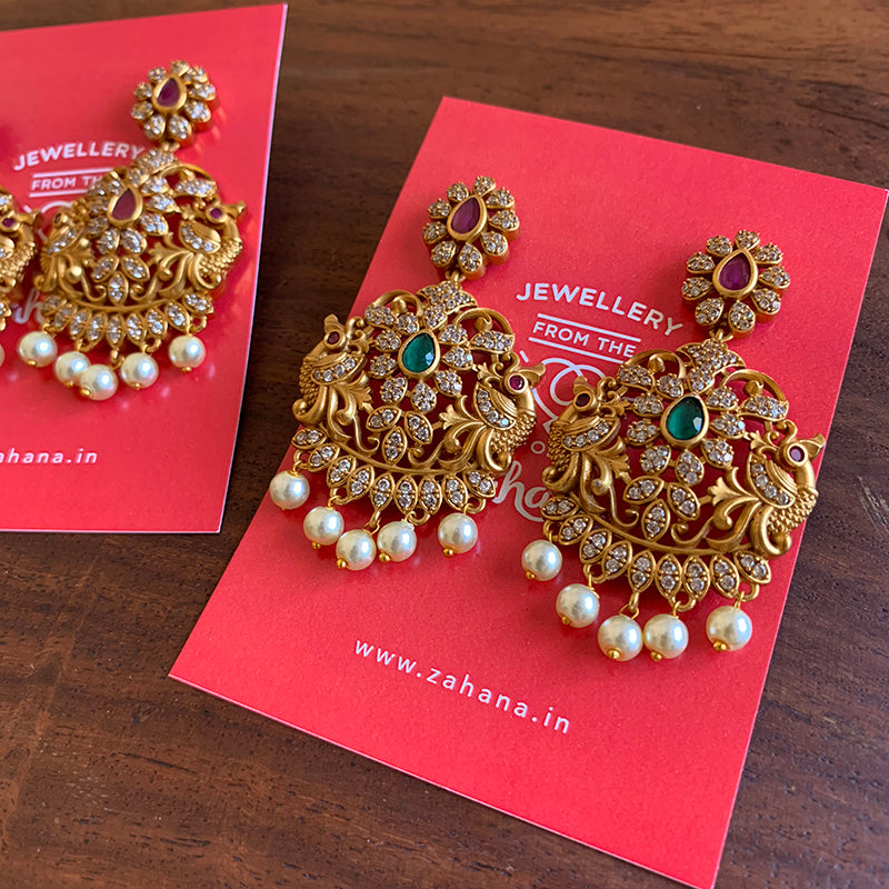 Matte AD Peacock Festive Earrings – zahana