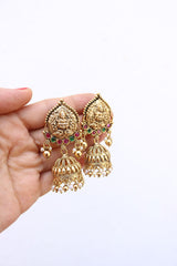 Matte Lakshmi Ruby-Green Paisley Mid Length Set