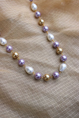 Lilac Gold Pearl Maala