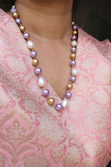 Lilac Gold Pearl Maala